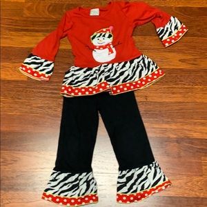 Ann Loren Snowman 2pc set size 2/3t